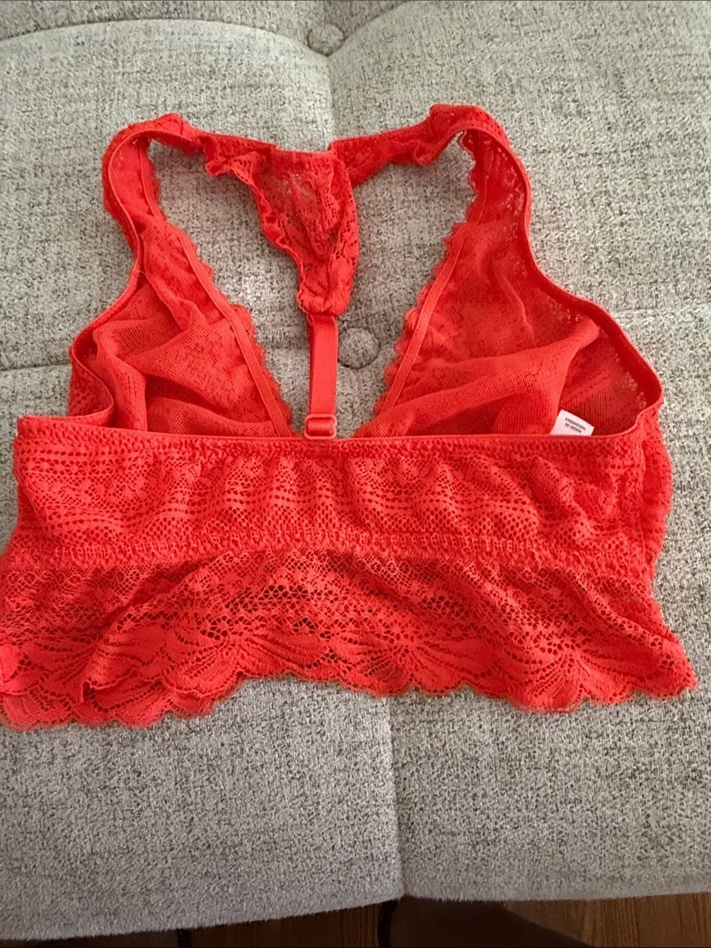 Auden Bright Orange High Apex Racerback Lace Bralette – XS